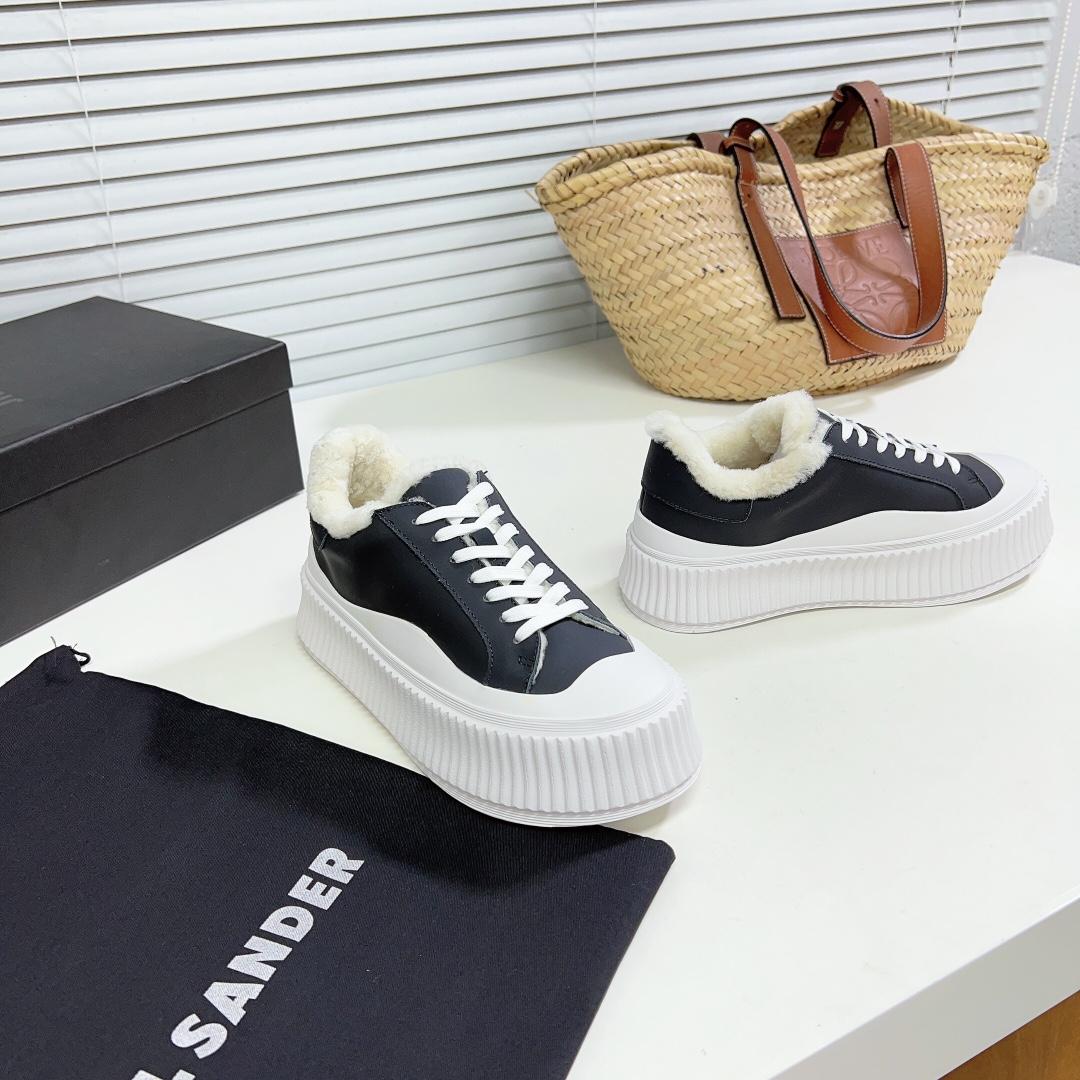 JIl Sander Leather Sneakers With Vulcanized Rubber Sole - PerfectKickZ