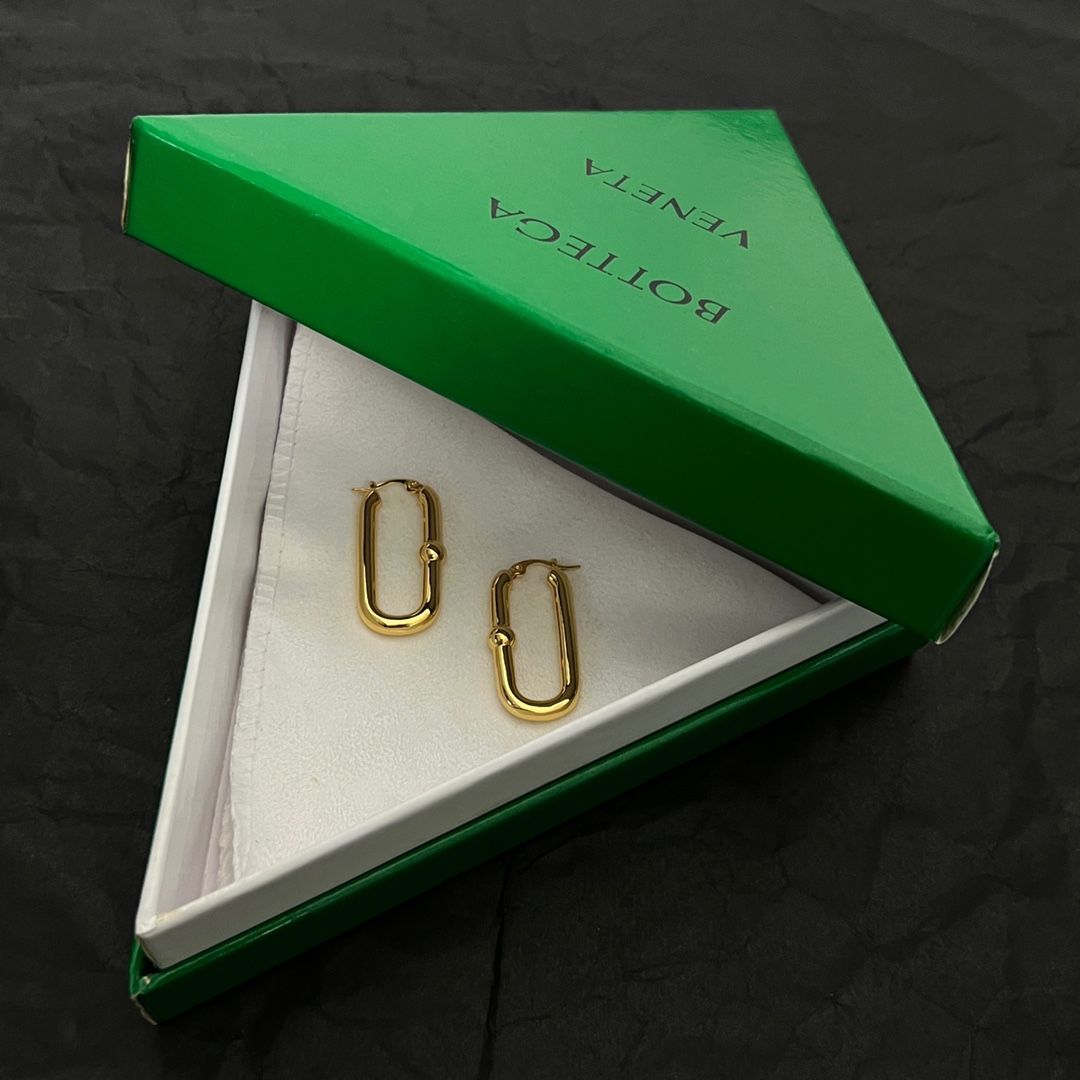 Bottega Veneta Chains Hoop Earrings - PerfectKickZ