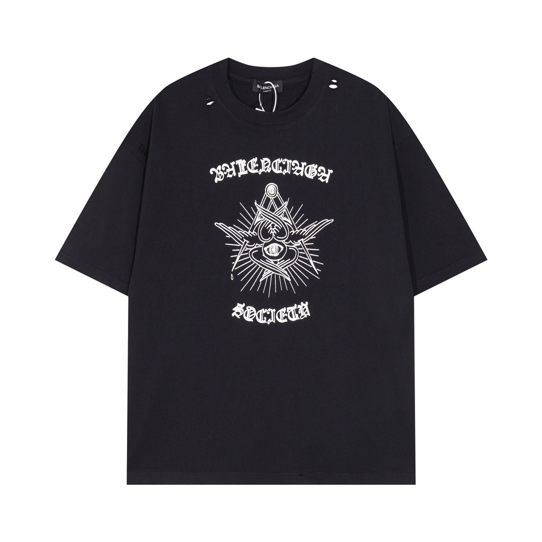 Balenciaga Gothic-print Oversized T-shirt - PerfectKickZ
