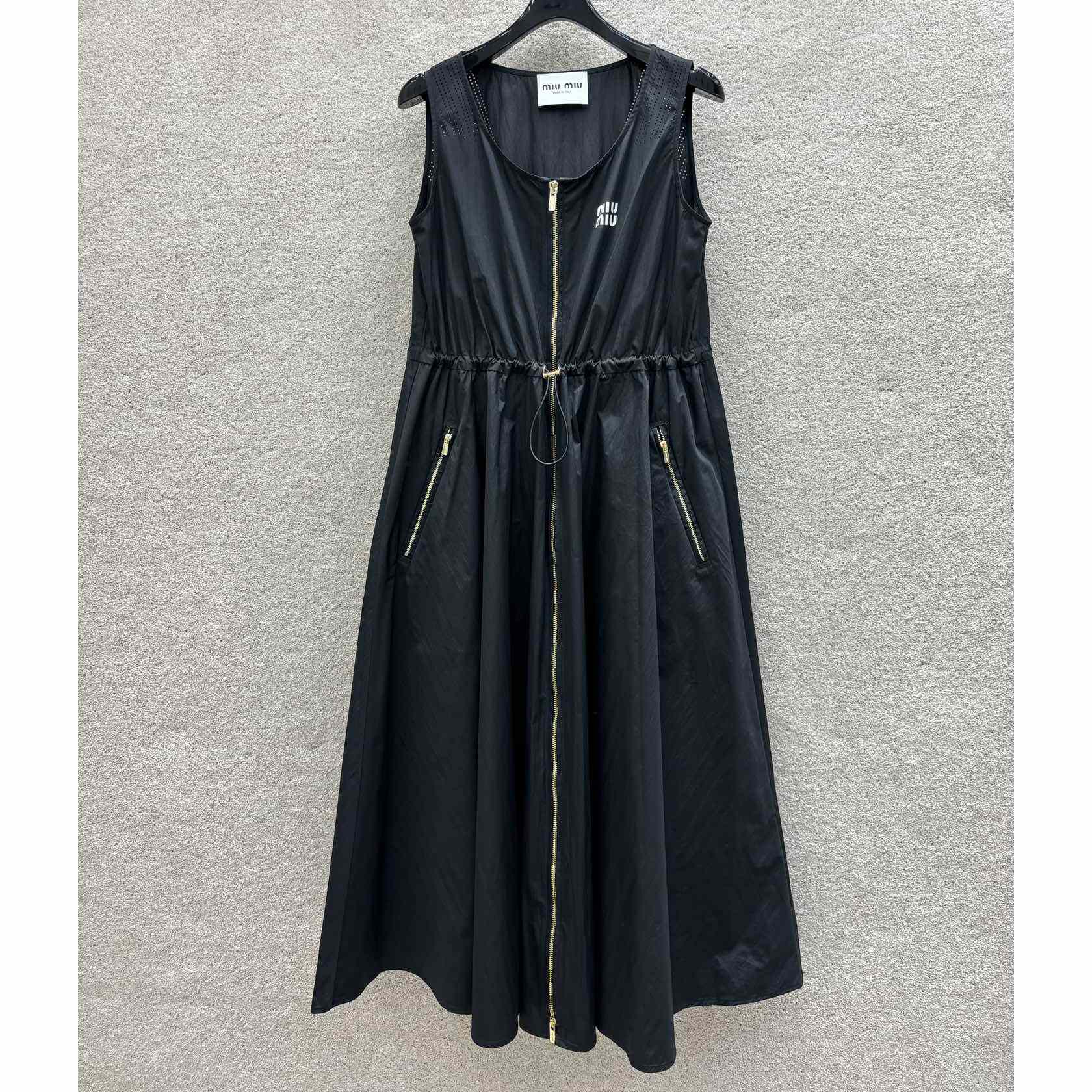 Miu Miu Sleeveless Technical Silk Dress - PerfectKickZ