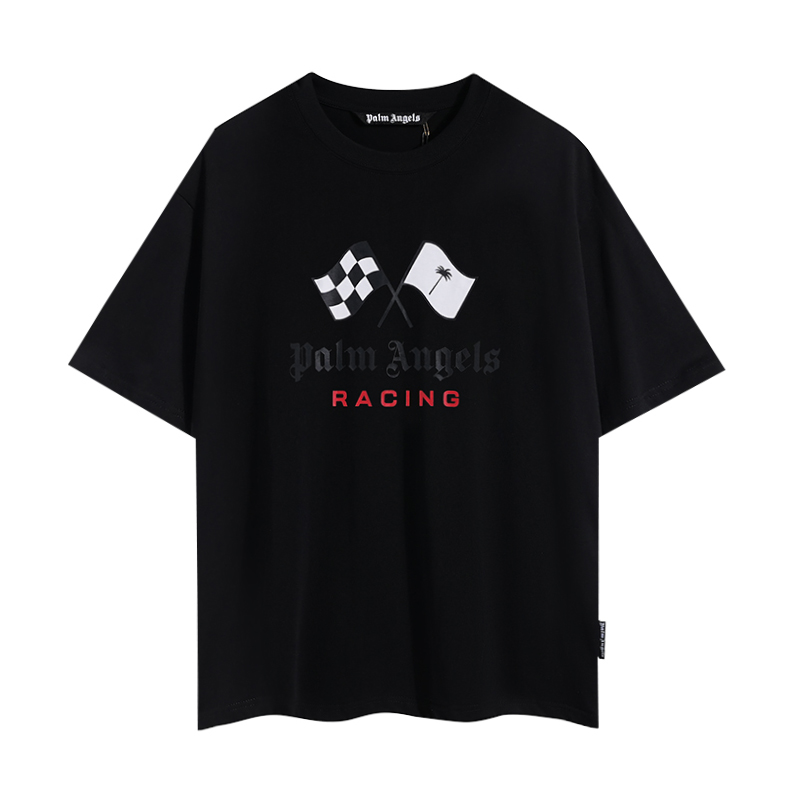 Palm Angels T-Shirt Racing Black - PerfectKickZ