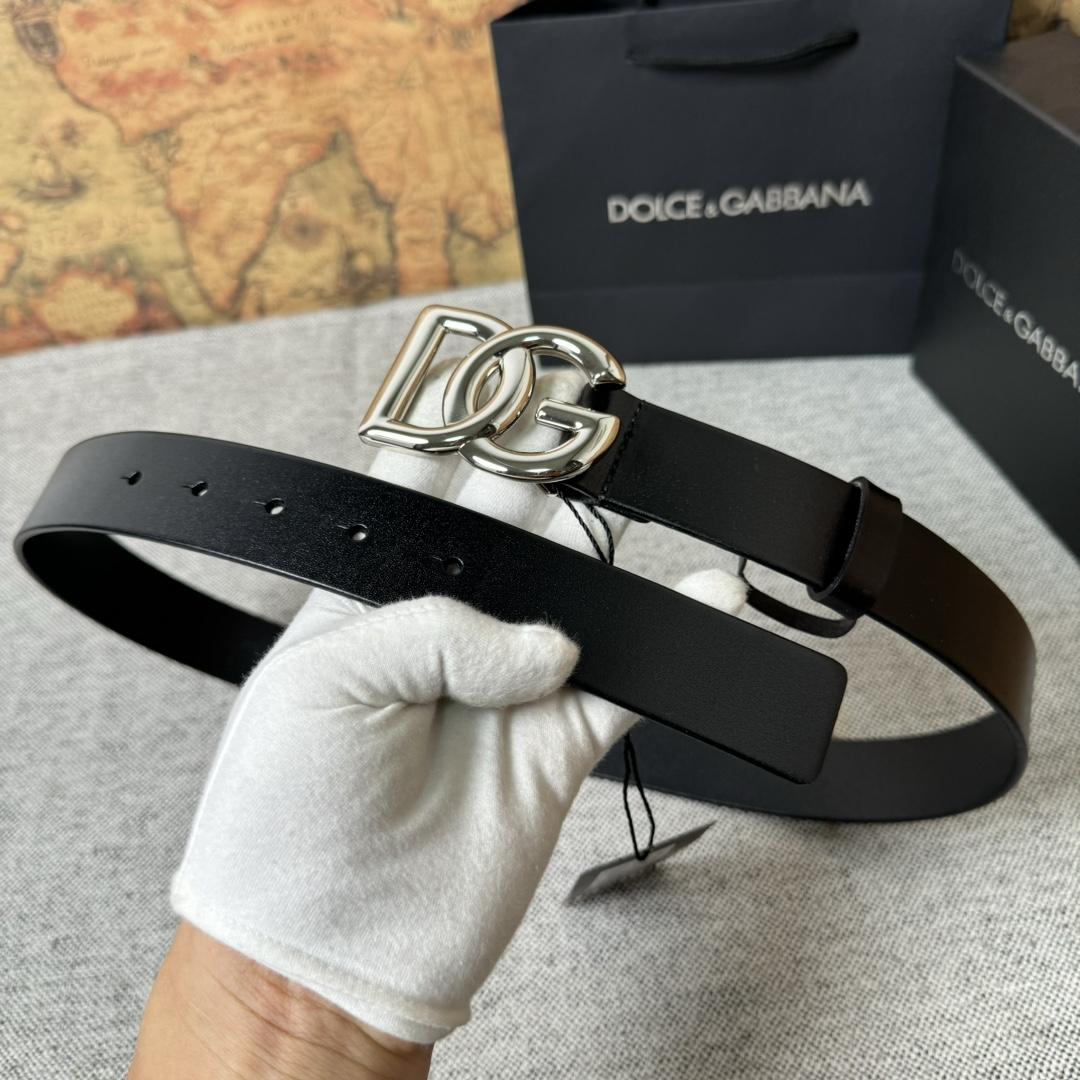 Dolce & Gabbana DG Logo-buckle Leather Belt   35mm - PerfectKickZ