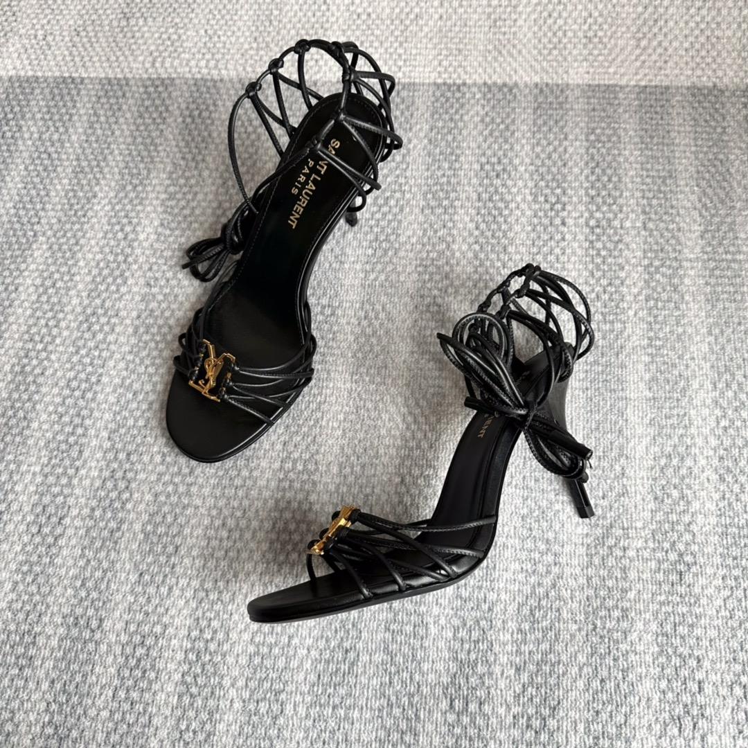 Saint Laurent Babylone Sandals In Smooth Leather - PerfectKickZ