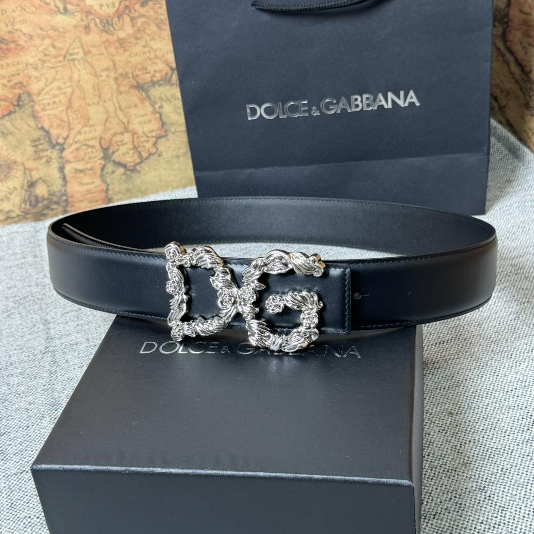Dolce & Gabbana DG Logo-buckle Leather Belt   40mm - PerfectKickZ