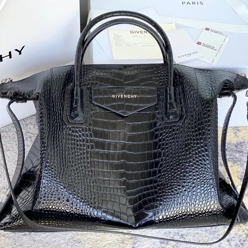 Givenchy Antigona Bag In Crocodile Effect Leather (45x9x35cm) - PerfectKickZ