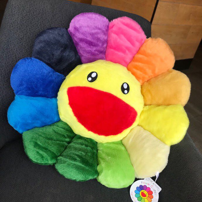 Takashi Murakami Smile On Rainbow Flower Plush Toys （Big / 100cm） - PerfectKickZ