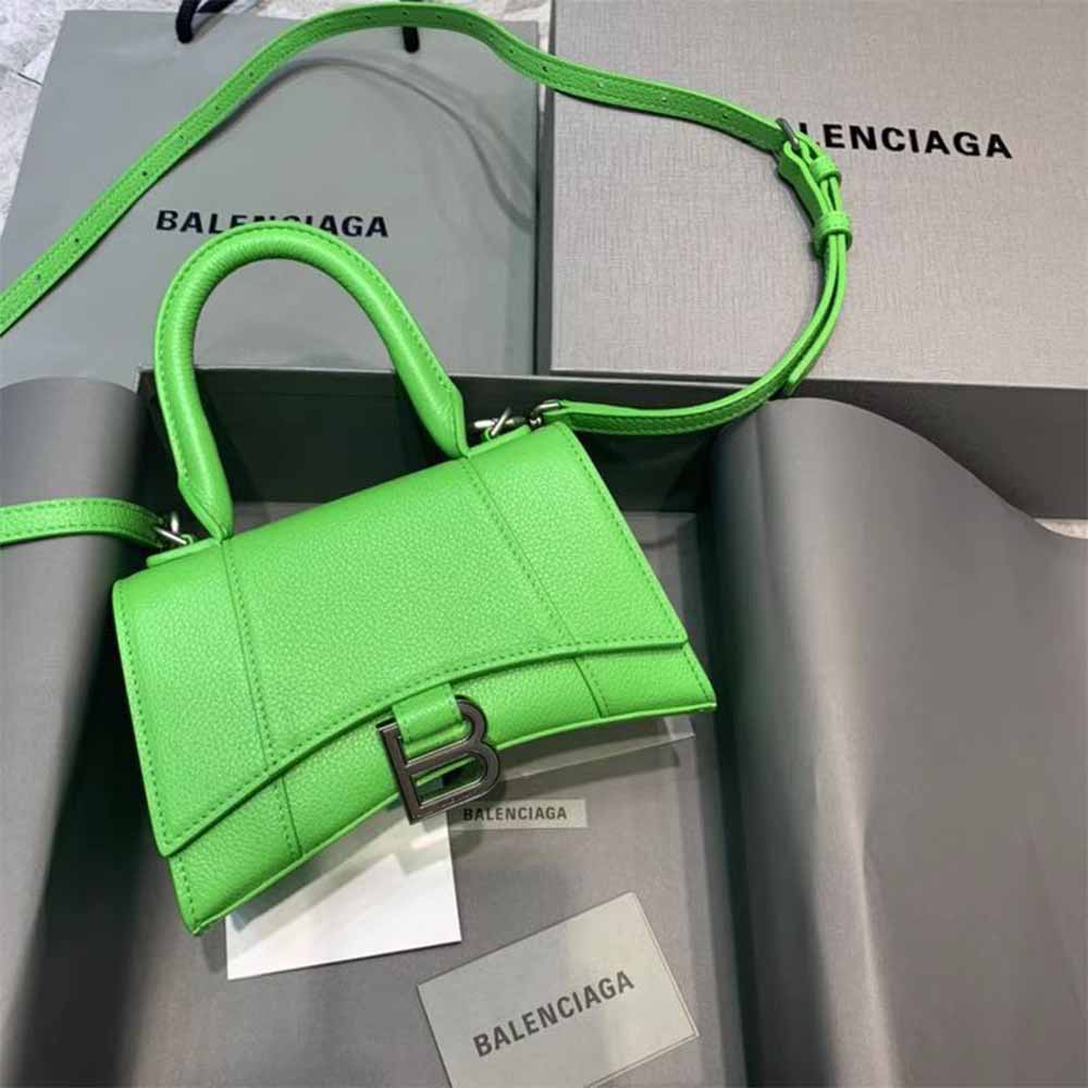 [50% Discount]Balenciaga Hourglass Top Handle Bag In Green - PerfectKickZ