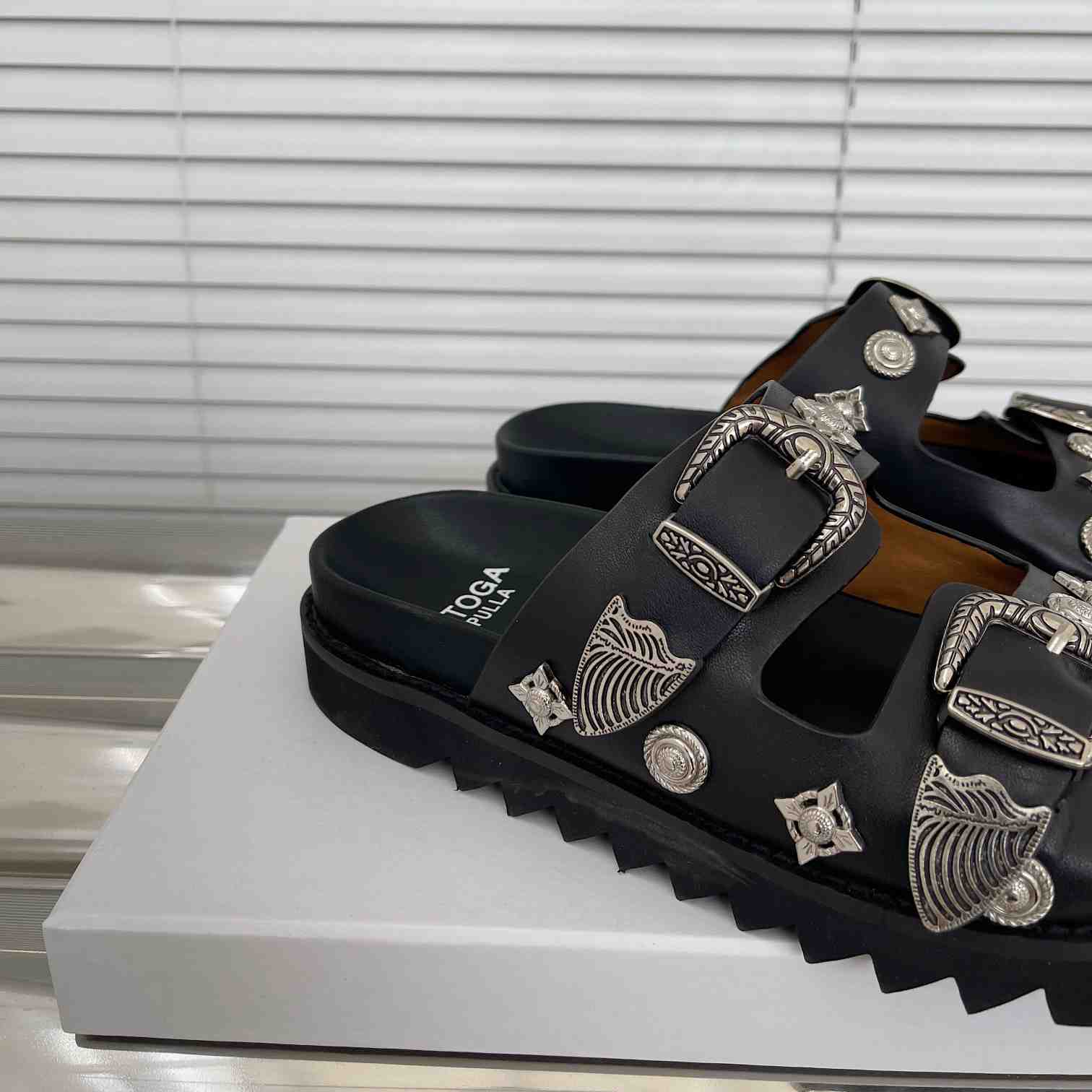 Toga Virilis Studded Leather Slides - PerfectKickZ