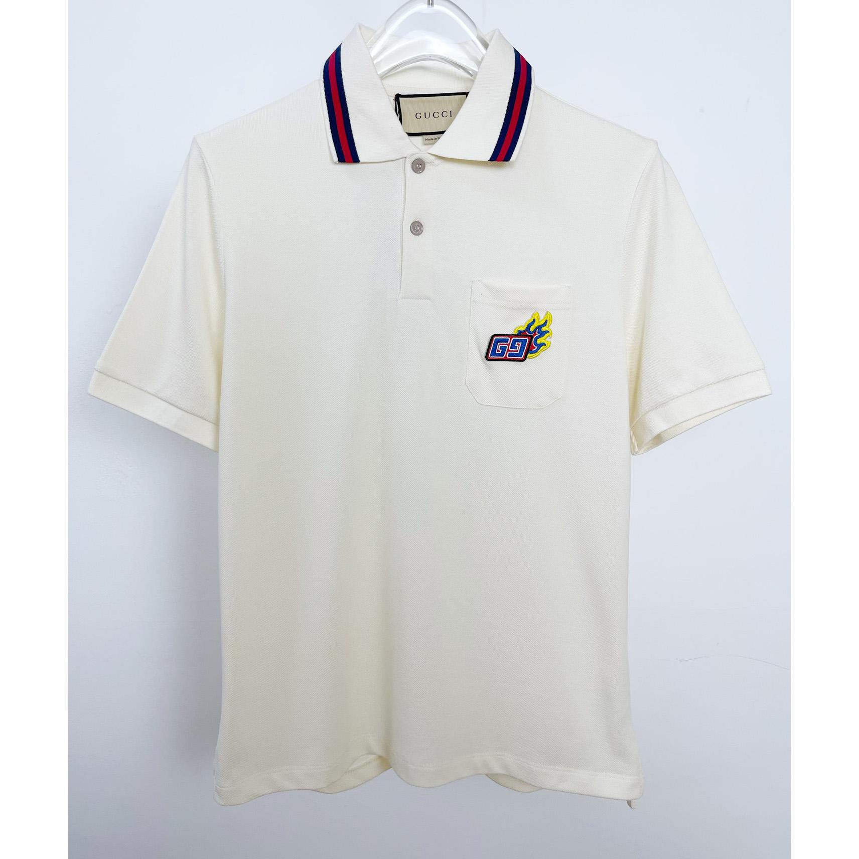 Gucci Cotton Polo Top With Patch - PerfectKickZ