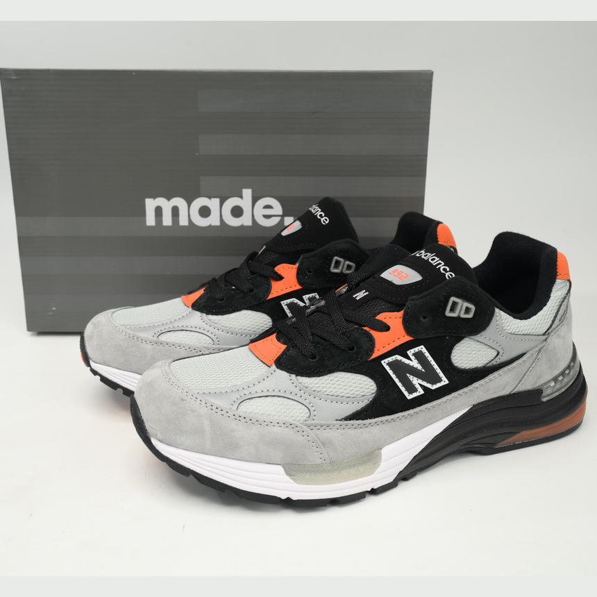 New Balance 992 Gray Orange Sneakers      M992GBO   - PerfectKickZ