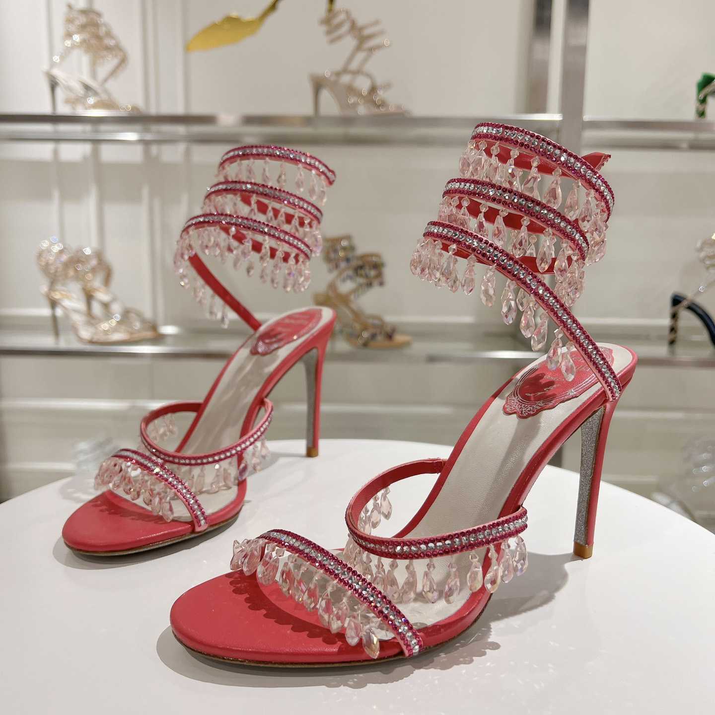 Rene Caovilla Chandelier 95mm Crystal-embellished Sandals - PerfectKickZ