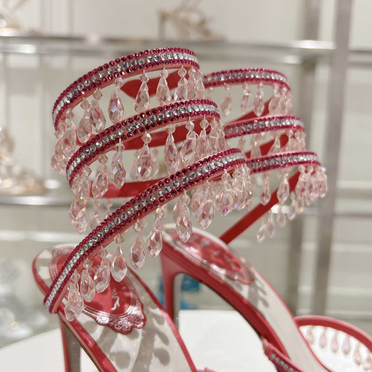 Rene Caovilla Chandelier 95mm Crystal-embellished Sandals - PerfectKickZ