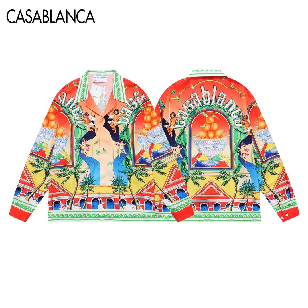 Casablanca Trophy Orange Linen Shirt  - PerfectKickZ