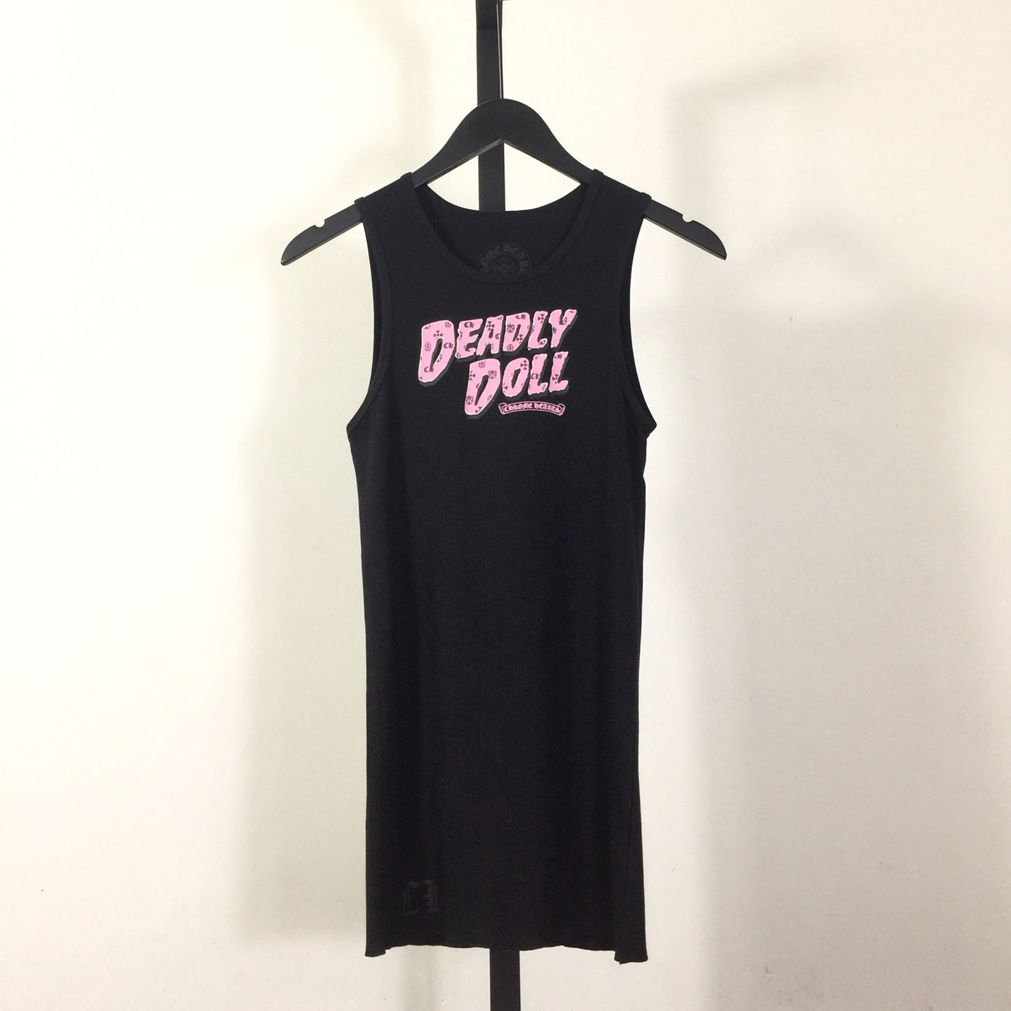 Chrome Hearts Deadly Doll Pink Crosses Ribbed Tank Top - PerfectKickZ