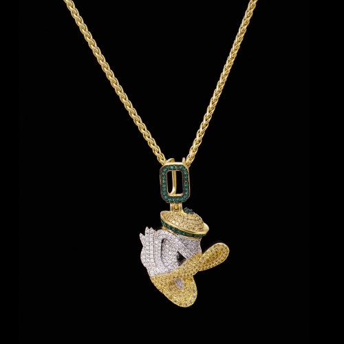 FREE SHIPPING 14k Gold Iced Out Little Duck Pendant - PerfectKickZ